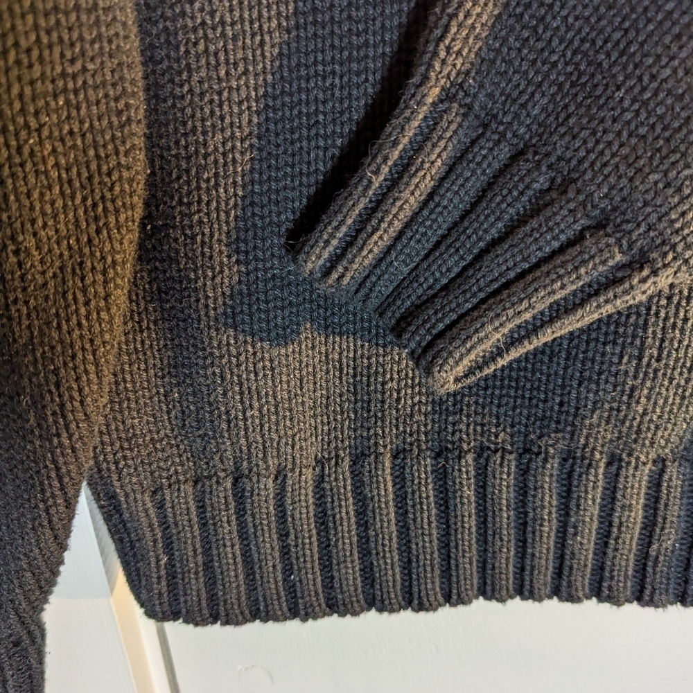 💙 Navy Eddie Bauer M Pullover Sweater Cotton Vintage Coastal - Picture 13 of 14